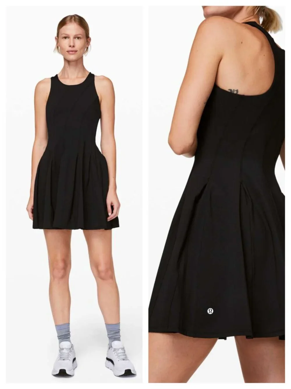 Lululemon Court Crush Tennis Dress 8 Black